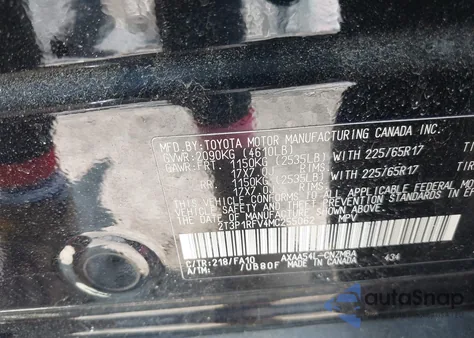 2021 Toyota Rav4 Xle из США, поврежденный, VIN 2T3P1RFV4MC255062